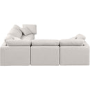 Meridian Indulge Cream Linen Textured Fabric Modular Sectional IMAGE 5