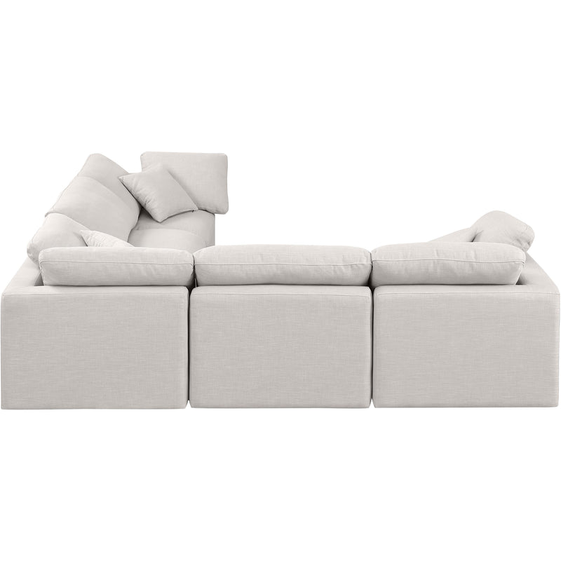 Meridian Indulge Cream Linen Textured Fabric Modular Sectional IMAGE 5