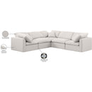 Meridian Indulge Cream Linen Textured Fabric Modular Sectional IMAGE 9