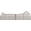 Meridian Indulge Cream Linen Textured Fabric Modular Sectional IMAGE 3
