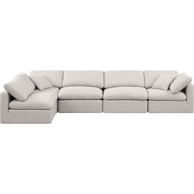 Meridian Indulge Cream Linen Textured Fabric Modular Sectional IMAGE 4