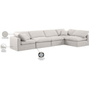 Meridian Indulge Cream Linen Textured Fabric Modular Sectional IMAGE 9