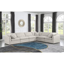 Meridian Indulge Cream Linen Textured Fabric Modular Sectional IMAGE 2