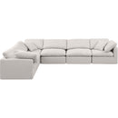 Meridian Indulge Cream Linen Textured Fabric Modular Sectional IMAGE 4