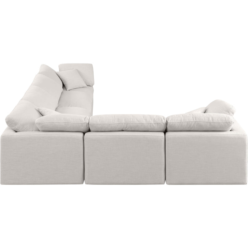 Meridian Indulge Cream Linen Textured Fabric Modular Sectional IMAGE 5