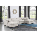 Meridian Indulge Cream Linen Textured Fabric Modular Sectional IMAGE 2