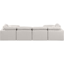 Meridian Indulge Cream Linen Textured Fabric Modular Sectional IMAGE 3