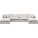 Meridian Indulge Cream Linen Textured Fabric Modular Sectional IMAGE 4