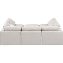 Meridian Indulge Cream Linen Textured Fabric Modular Sectional IMAGE 3