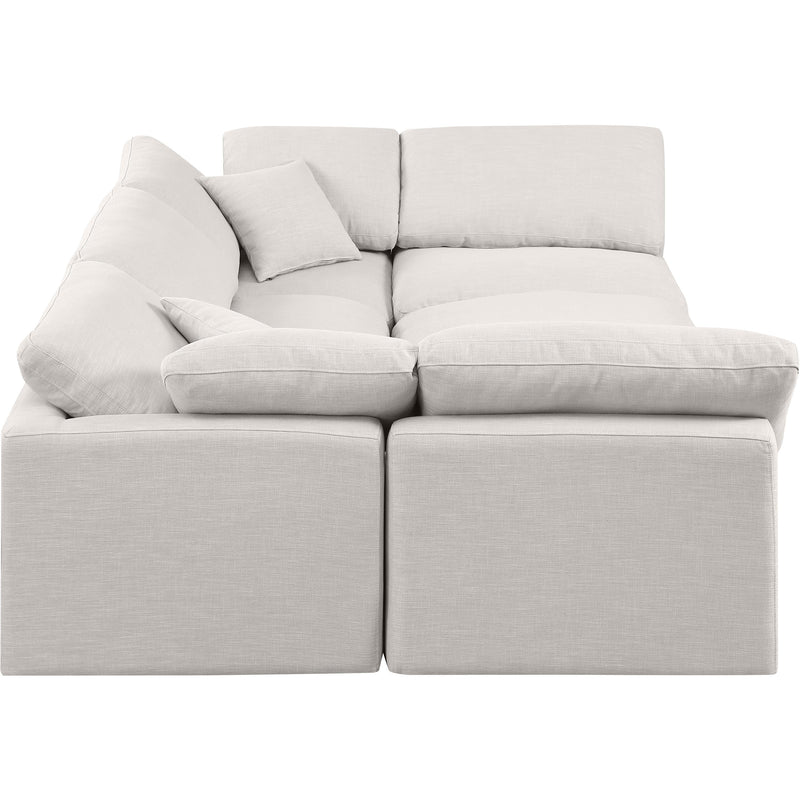 Meridian Indulge Cream Linen Textured Fabric Modular Sectional IMAGE 5