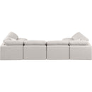 Meridian Indulge Cream Linen Textured Fabric Modular Sectional IMAGE 3
