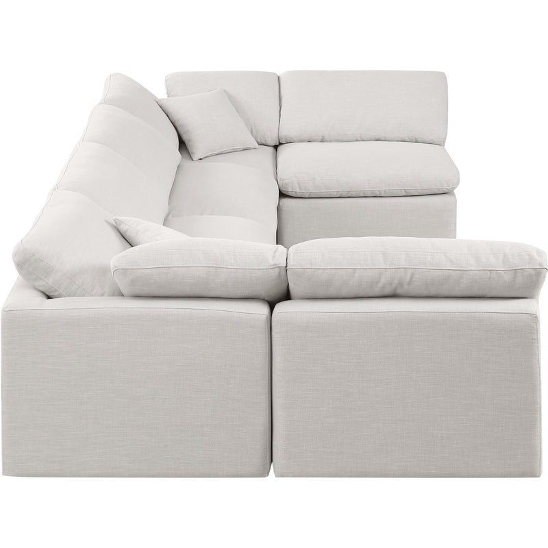 Meridian Indulge Cream Linen Textured Fabric Modular Sectional IMAGE 5