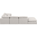 Meridian Indulge Cream Linen Textured Fabric Modular Sectional IMAGE 3