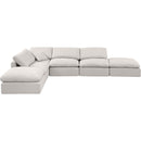 Meridian Indulge Cream Linen Textured Fabric Modular Sectional IMAGE 4
