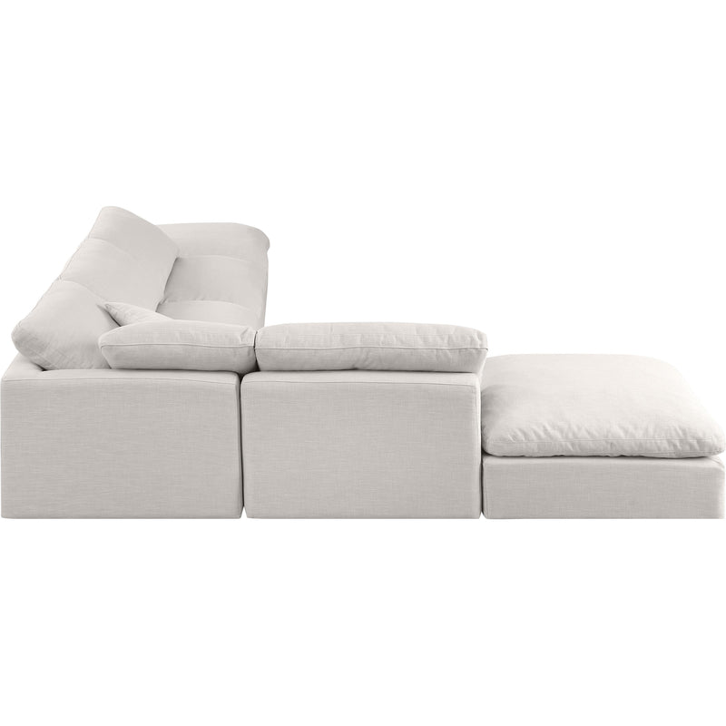 Meridian Indulge Cream Linen Textured Fabric Modular Sectional IMAGE 5