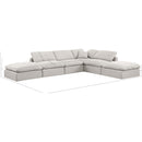 Meridian Indulge Cream Linen Textured Fabric Modular Sectional IMAGE 8