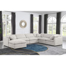 Meridian Indulge Cream Linen Textured Fabric Modular Sectional IMAGE 2
