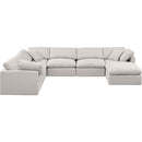 Meridian Indulge Cream Linen Textured Fabric Modular Sectional IMAGE 4