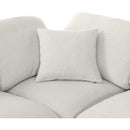 Meridian Indulge Cream Linen Textured Fabric Modular Sectional IMAGE 7