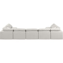 Meridian Indulge Cream Linen Textured Fabric Modular Sectional IMAGE 3