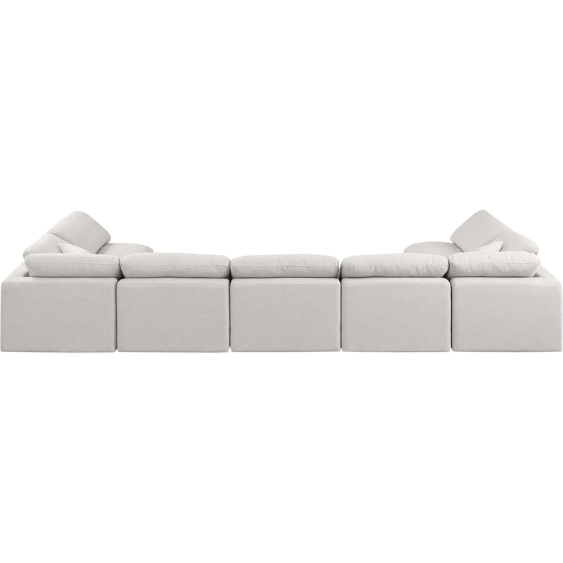 Meridian Indulge Cream Linen Textured Fabric Modular Sectional IMAGE 3
