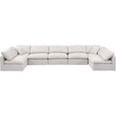 Meridian Indulge Cream Linen Textured Fabric Modular Sectional IMAGE 4