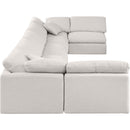 Meridian Indulge Cream Linen Textured Fabric Modular Sectional IMAGE 5