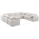 Meridian Indulge Cream Linen Textured Fabric Modular Sectional IMAGE 10