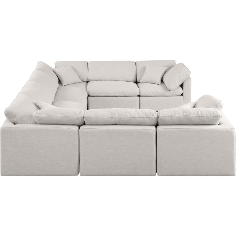 Meridian Indulge Cream Linen Textured Fabric Modular Sectional IMAGE 5