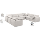 Meridian Indulge Cream Linen Textured Fabric Modular Sectional IMAGE 9