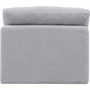 Meridian Indulge Grey Linen Textured Fabric Armless Chair IMAGE 3