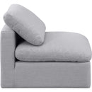 Meridian Indulge Grey Linen Textured Fabric Armless Chair IMAGE 5