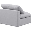 Meridian Indulge Grey Linen Textured Fabric Armless Chair IMAGE 6