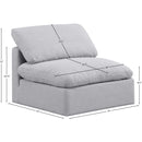 Meridian Indulge Grey Linen Textured Fabric Armless Chair IMAGE 8