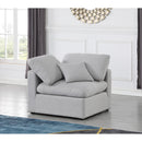 Meridian Indulge Grey Linen Textured Fabric Corner Chair IMAGE 2