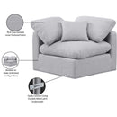 Meridian Indulge Grey Linen Textured Fabric Corner Chair IMAGE 7