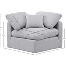 Meridian Indulge Grey Linen Textured Fabric Corner Chair IMAGE 8