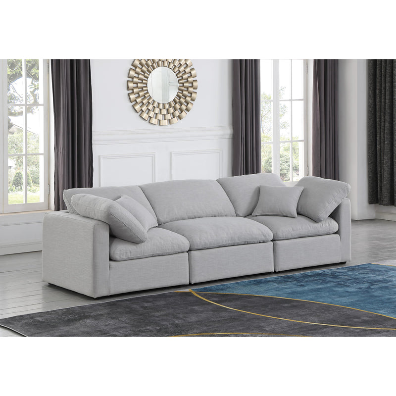 Meridian Indulge Grey Linen Textured Fabric Modular Sofa IMAGE 2