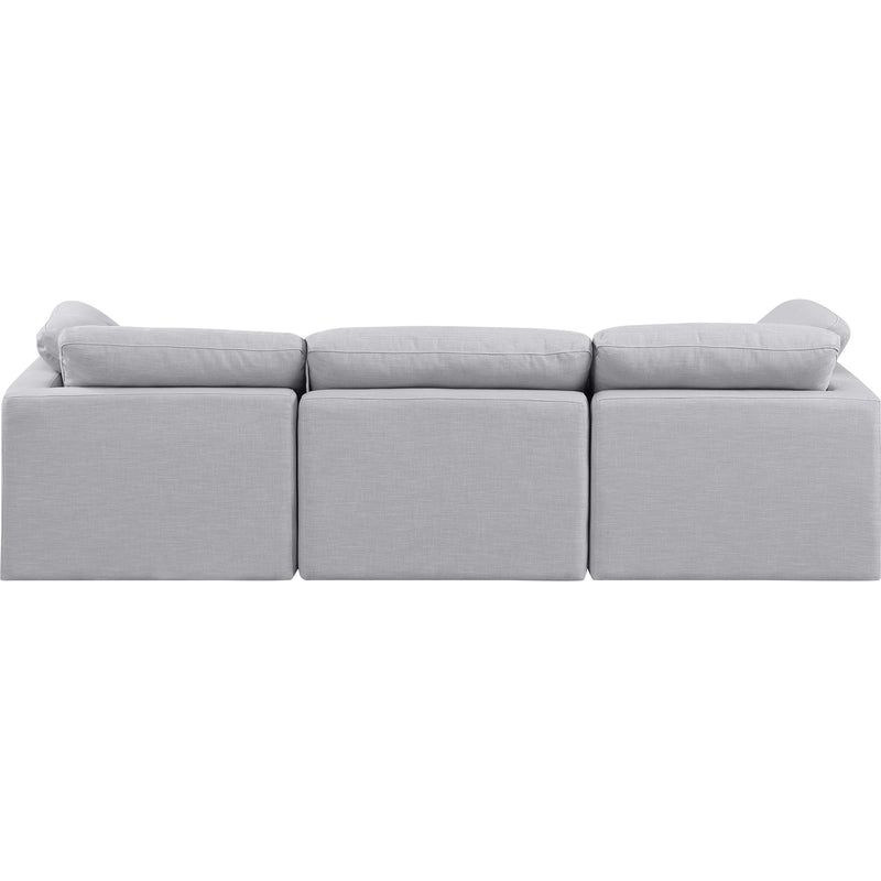 Meridian Indulge Grey Linen Textured Fabric Modular Sofa IMAGE 3
