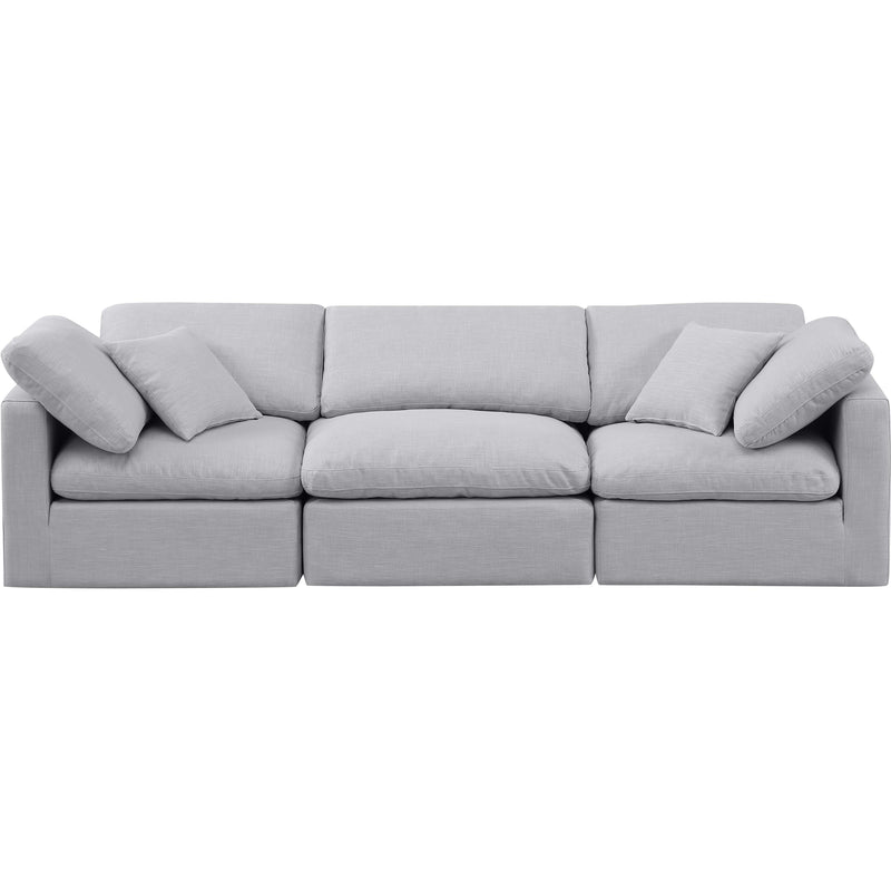 Meridian Indulge Grey Linen Textured Fabric Modular Sofa IMAGE 4