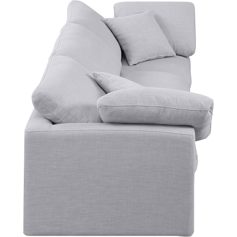 Meridian Indulge Grey Linen Textured Fabric Modular Sofa IMAGE 5