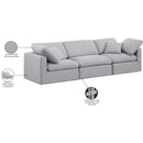 Meridian Indulge Grey Linen Textured Fabric Modular Sofa IMAGE 6