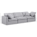 Meridian Indulge Grey Linen Textured Fabric Modular Sofa IMAGE 7
