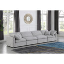 Meridian Indulge Grey Linen Textured Fabric Modular Sofa IMAGE 2