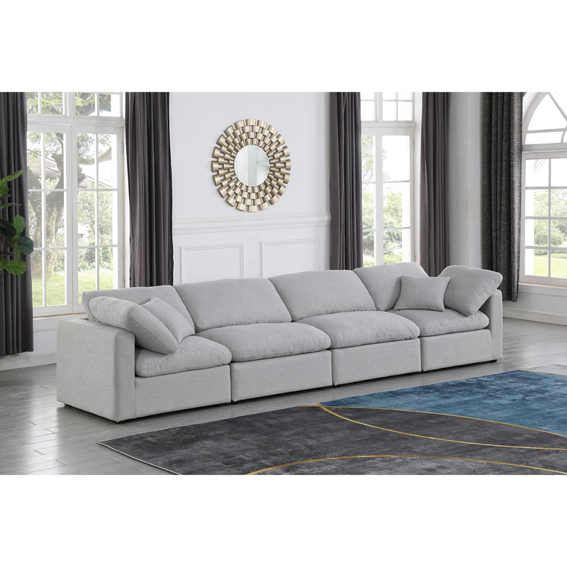 Meridian Indulge Grey Linen Textured Fabric Modular Sofa IMAGE 2
