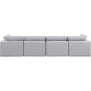 Meridian Indulge Grey Linen Textured Fabric Modular Sofa IMAGE 3