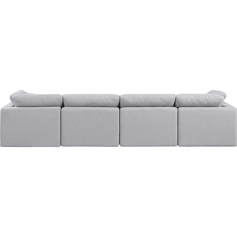 Meridian Indulge Grey Linen Textured Fabric Modular Sofa IMAGE 3