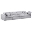 Meridian Indulge Grey Linen Textured Fabric Modular Sofa IMAGE 7