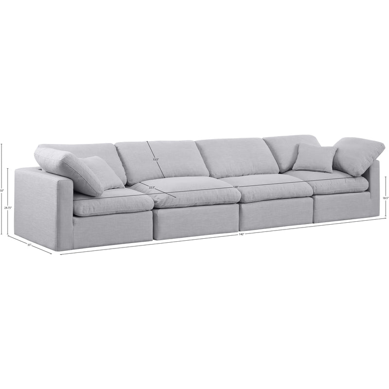 Meridian Indulge Grey Linen Textured Fabric Modular Sofa IMAGE 7