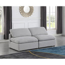 Meridian Indulge Grey Linen Textured Fabric Modular Sofa IMAGE 2